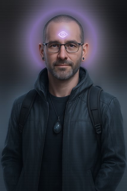 Greygray, illustrated, with a light at his brow